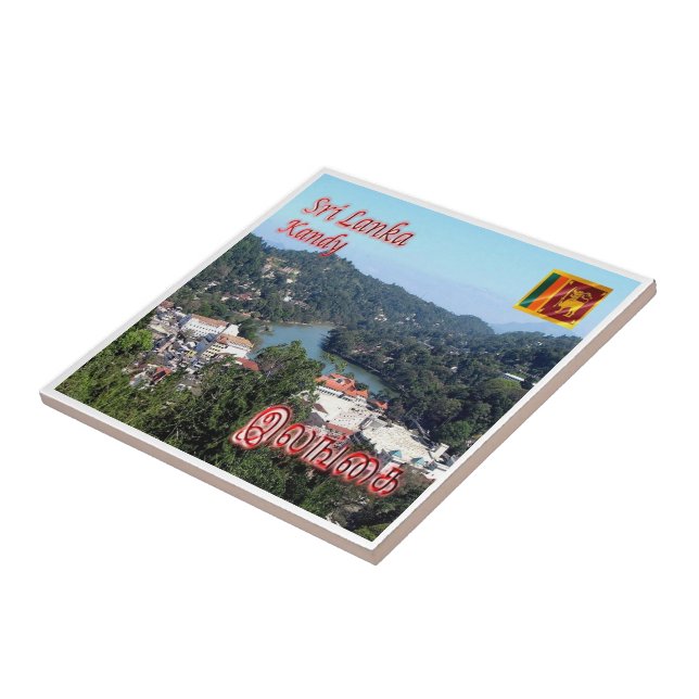 zLK010 KANDY SJÖ, Sri Lanka, Asien, Kakelplatta (Sidan)
