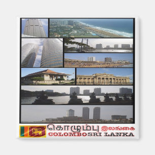 zLK012 COLOMBO collage, Sri Lanka, Asien, Fridge Magnet