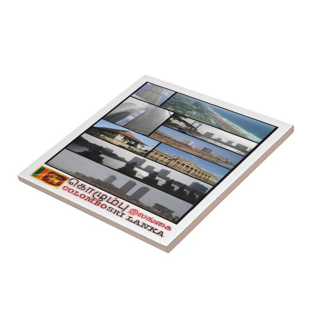 zLK012 COLOMBO collage, Sri Lanka, Asien, Kakelplatta (Sidan)