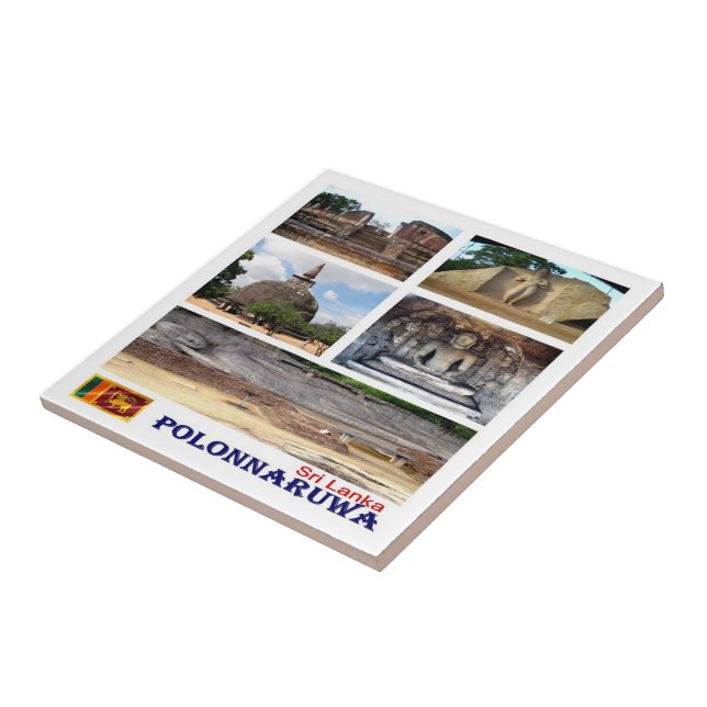 zLK015 POLONNARUWA collage, Sri Lanka, Kakelplatta (Sidan)