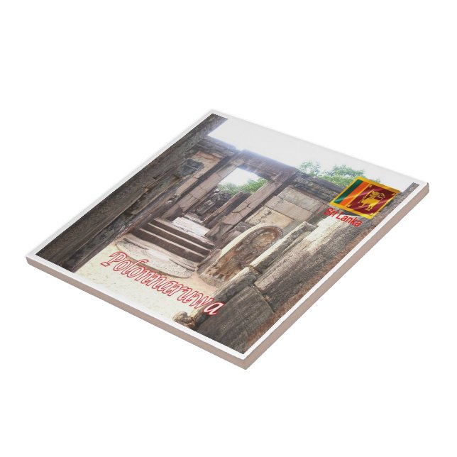 zLK020 TEMPLE Polonnaruwa, Sri Lanka, Asien, Kakelplatta (Sidan)