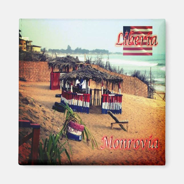 zLR003 MONROVIA, Beach, Liberia, Afrika, Fridge Magnet (Framsidan)