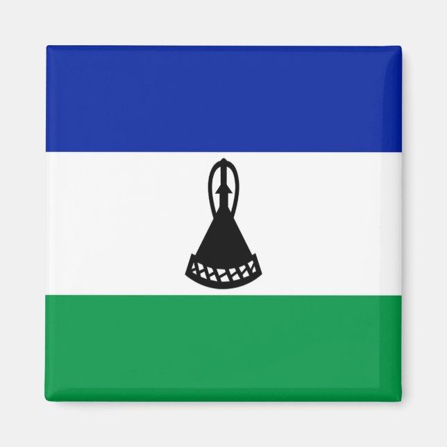 zLS001 LESOTHO-FLAGGA, Afrika, Fridge Magnet (Framsidan)
