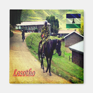 zLS003 LESOTHO, Basotho Blanket, Afrika, Fridge Magnet
