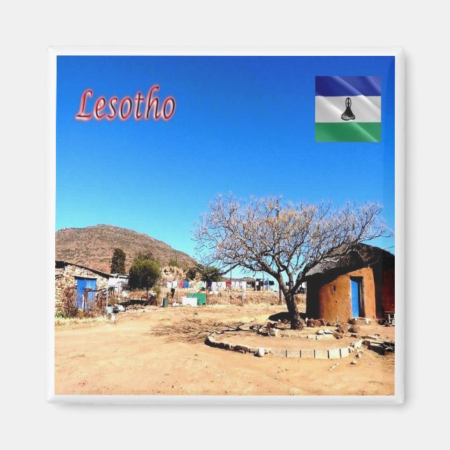zLS008 LESOTHO, Mantsase, Afrika, Fridge Magnet (Framsidan)