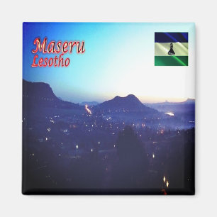 zLS009 MASERU Natt, Lesotho, Afrika, Fridge Magnet