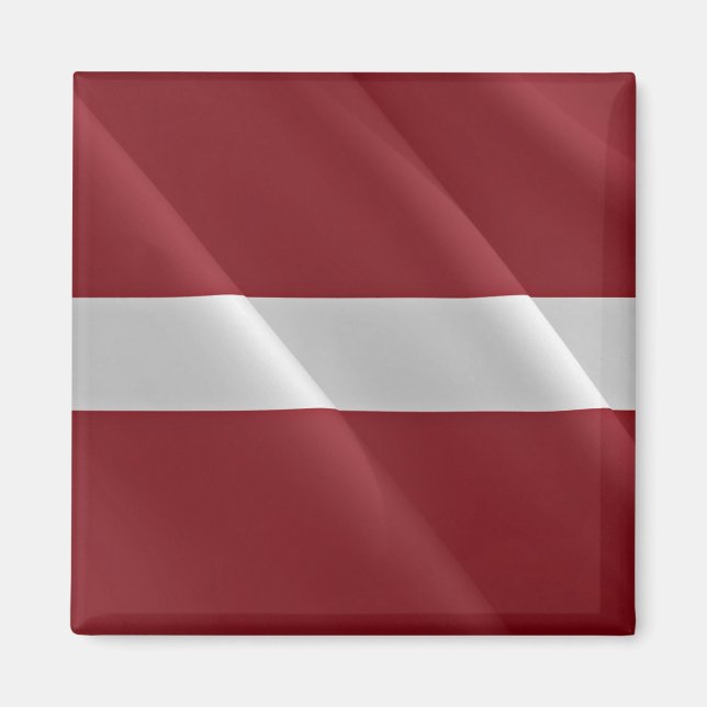 zLV002 LATVIA-FLAGGA - Fridge Magnet (Framsidan)