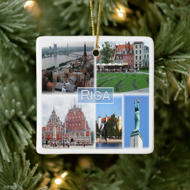 ZLV003 RIGA, Latvijas, Republika Lettland. Julgransprydnad Keramik (Träd)