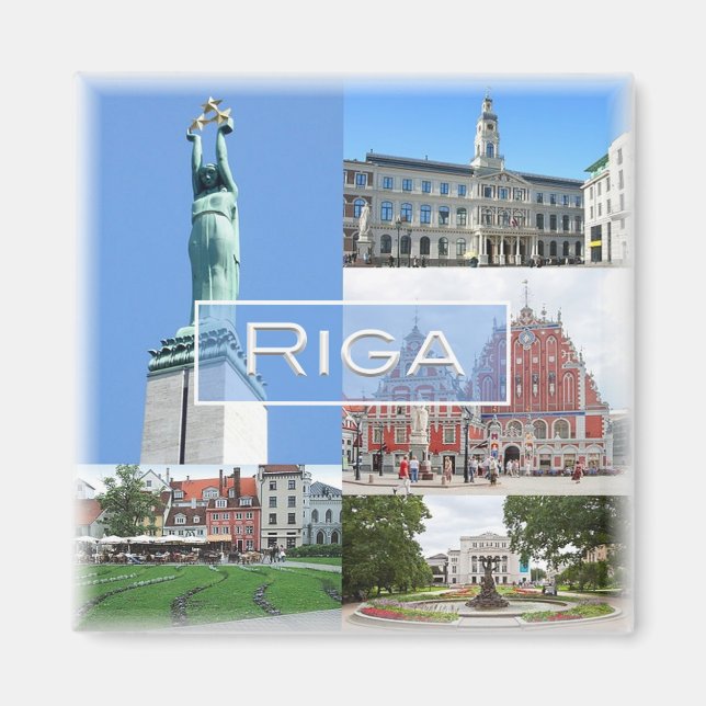 zLV004 RIGA, Lettland, Europa, Fridge Magnet (Framsidan)