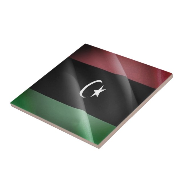 zLY002 LIBYA, Wave Flagga Libanese, Afrika, Kakelplatta (Sidan)