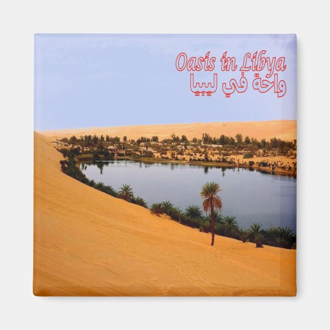 zLY008 OASIS, Libyen, Afrika, Fridge Magnet (Framsidan)