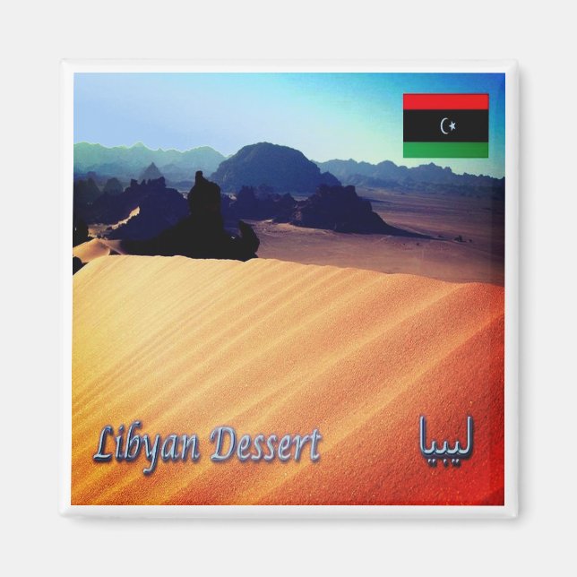zLY009 LIBYA, Desert, Afrika, Fridge Magnet (Framsidan)