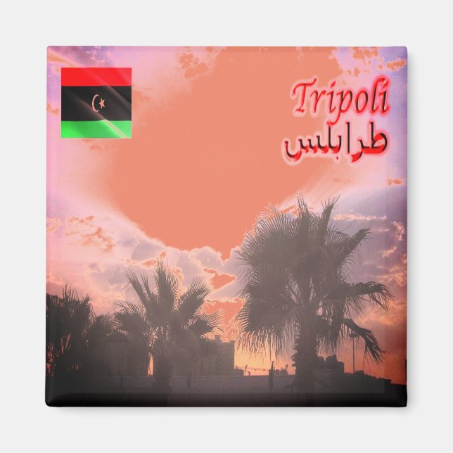 zLY024 TRIPOLI, Himlar, Libyen, Afrika, Fridge Magnet (Framsidan)