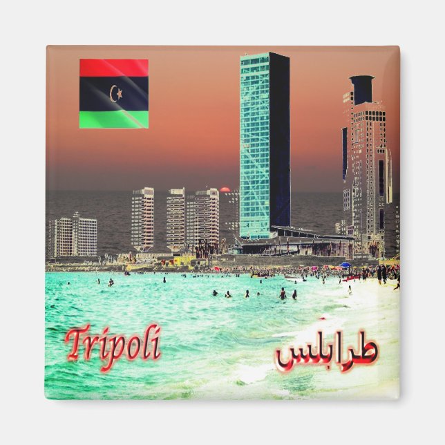 zLY025 TRIPOLI, Torn, Libyen, Afrika, Fridge Magnet (Framsidan)