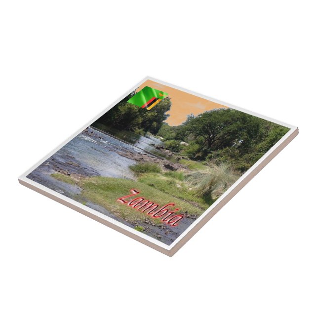 ZM003 ZAMBIA, Landskap, Afrika Kakelplatta (Sidan)