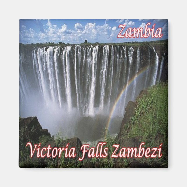 ZM007 ZAMBIA, Victoria Falls Zambezi, Fridge Magnet (Framsidan)
