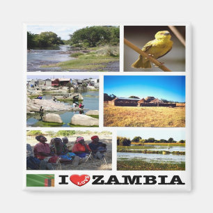 ZM010 ZAMBIA I Kärlek, Mosaic, Afrika, Fridge Magnet