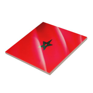 zMA002 MOROCCO, Wave Flagga, Afrika, Kakelplatta
