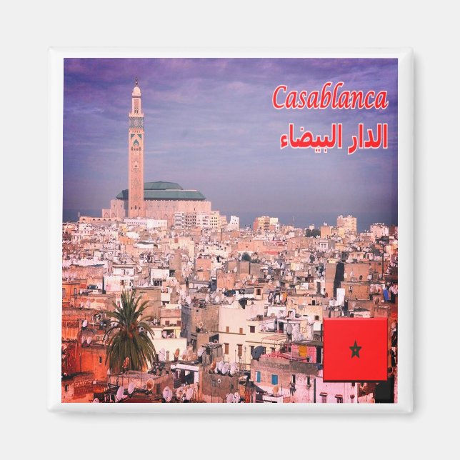 zMA005 CASABLANCA, Marocko, Afrika Magnet (Framsidan)