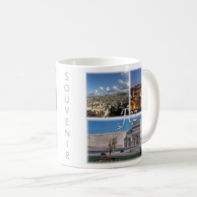 zMA016 FEZ, Mosaic, Marocko, Afrika Kaffemugg (Framsida höger)