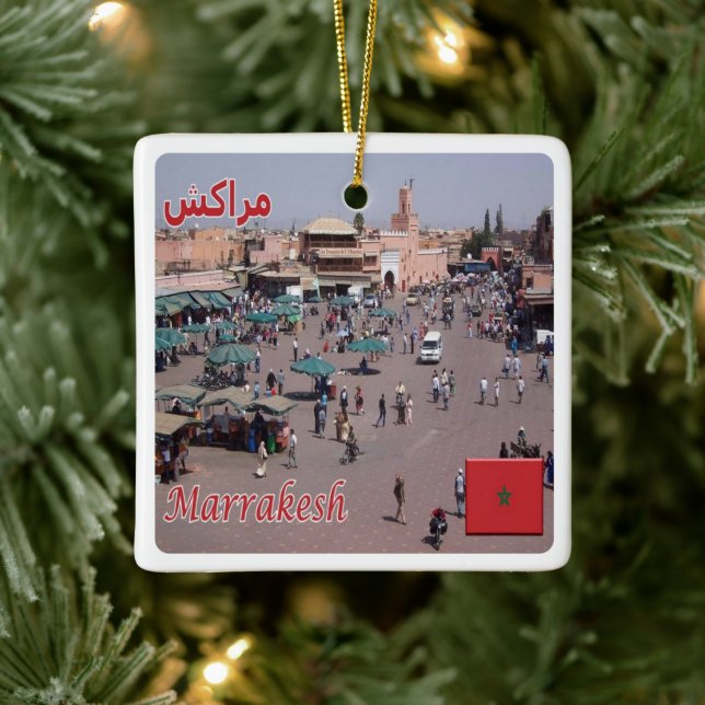 zMA025 MARRAKESH, Marocko, Afrika Julgransprydnad Keramik (Träd)