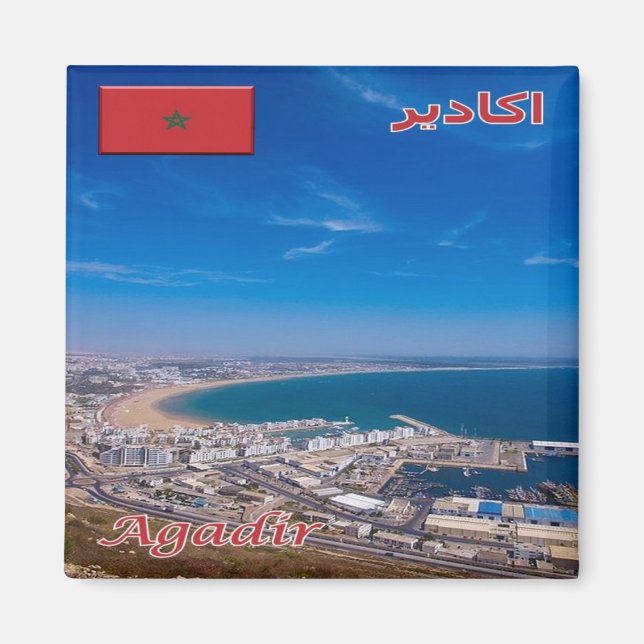 zMA026 AGADIR, Marocko, Afrika, Fridge Magnet (Framsidan)