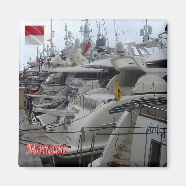 zMC003 Yachts at MONACO, Fridge Magnet (Framsidan)