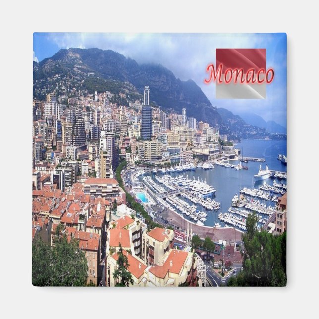zMC005 PRINCIPALITY OF MONACO panorama, Fridge Magnet (Framsidan)