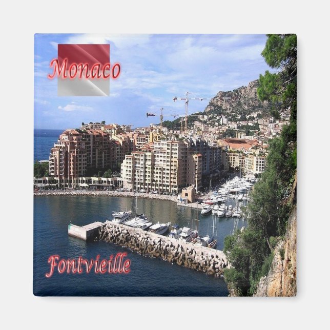 zMC009 FONTVIEILLE, Monaco, Fridge Magnet (Framsidan)
