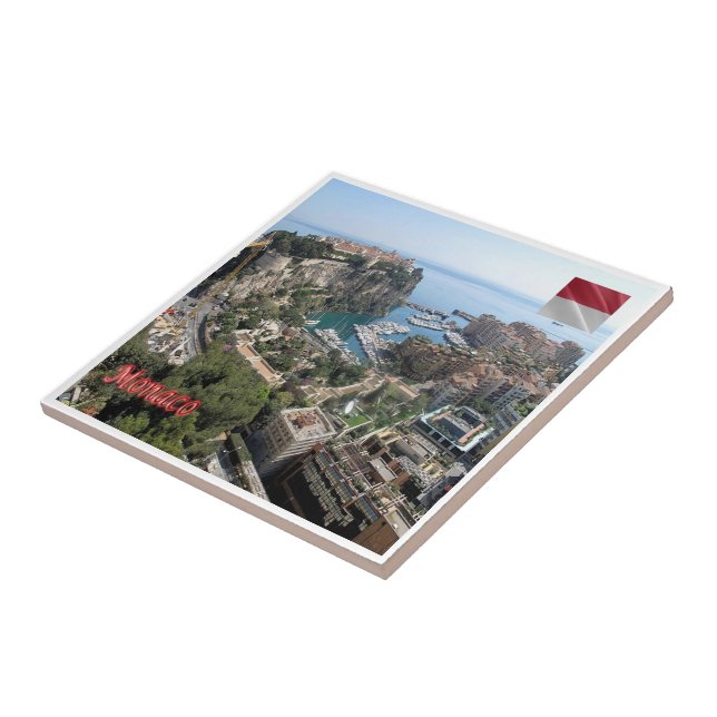 zMC011 PORT OF FONTVIEILLE, Monaco Kakelplatta (Sidan)