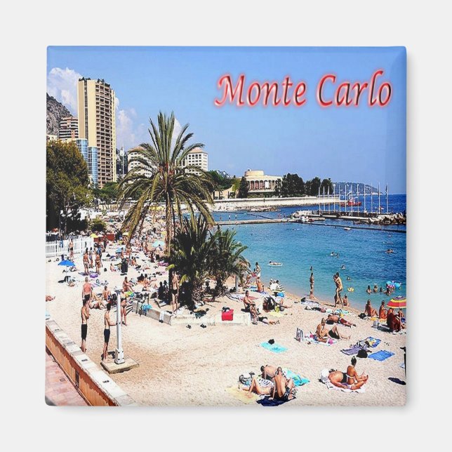 zMC017 MONTE CARLO, PLAGE, Monaco, Fridge Magnet (Framsidan)