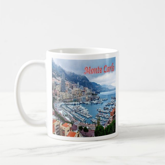 zMC018 MONTE CARLO Panorama, Monaco Kaffemugg (Vänster)