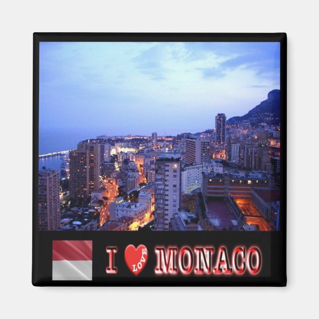 zMC031 MONACO "I Kärlek", Fridge Magnet (Framsidan)