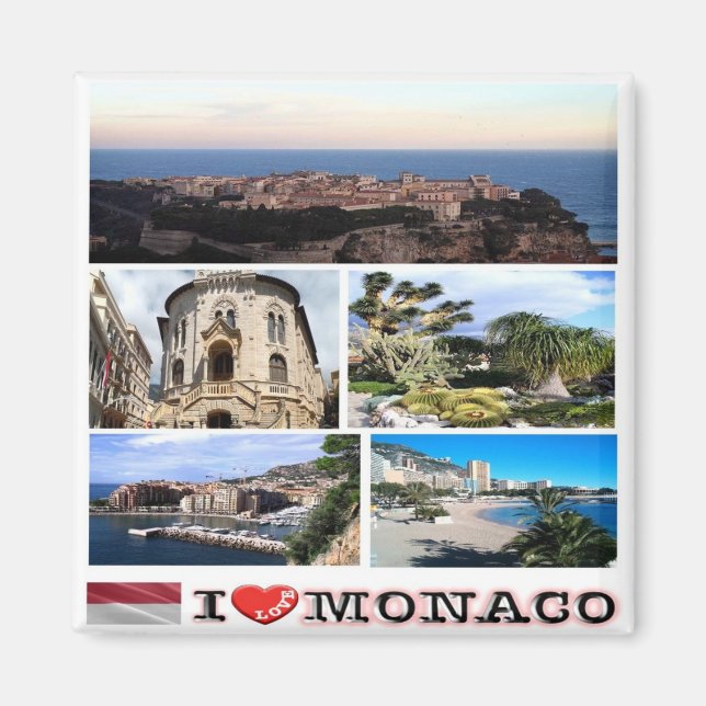 zMC033 MONACO-kollage "I Kärlek", Fridge Magnet (Framsidan)