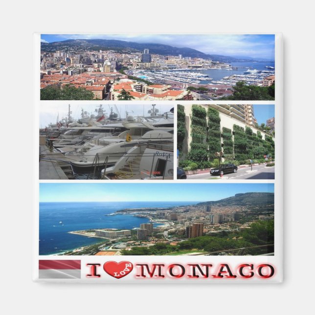 zMC035 MONACO-kollage "I Kärlek", Fridge Magnet (Framsidan)