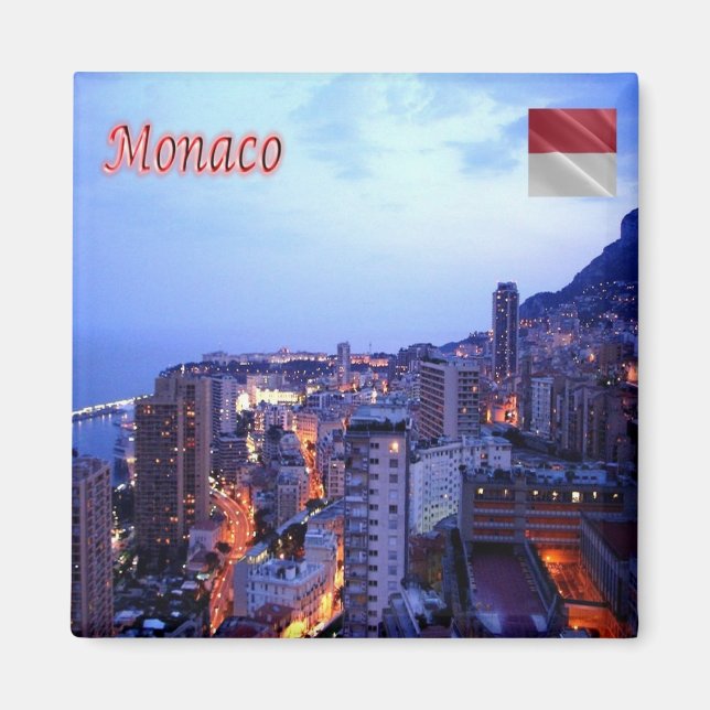 zMC039 MONACO BY NIGHT, Fridge Magnet (Framsidan)