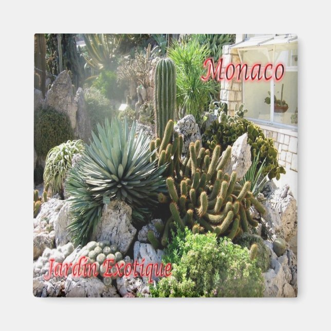 zMC046 EXOTIC GARDEN, Monaco, Fridge Magnet (Framsidan)