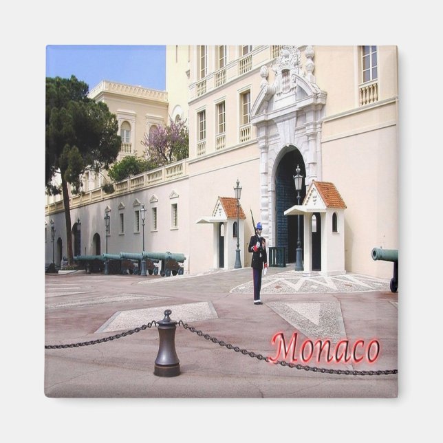 zMC050-GUARD I PALACE, Monaco, Fridge Magnet (Framsidan)