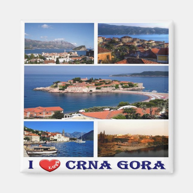 zME004 CRNA GORA, Montenegro, I Kärlek, Fridge Magnet (Framsidan)