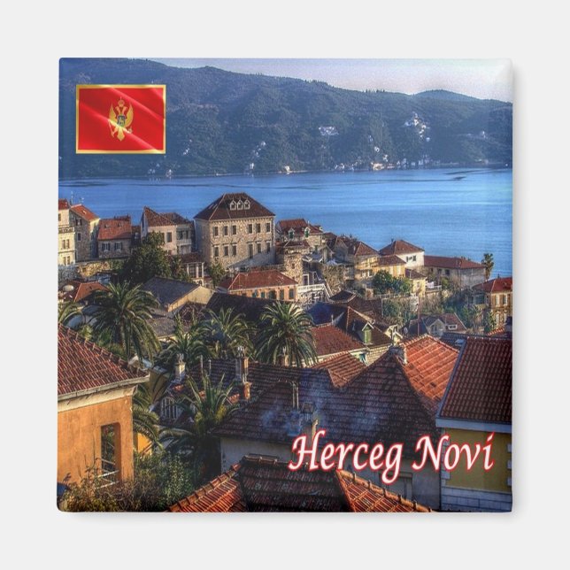 zME016 HERCEG NOVI, Montenegro, Europa, Frankrike Magnet (Framsidan)