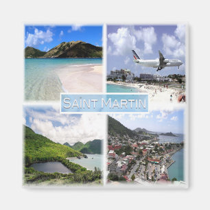 zMF003 SAINT MARTIN, Mosaic, Amerika, Fridge Magnet
