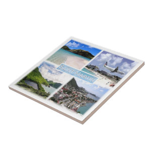 zMF003 SAINT MARTIN, Mosaic, Amerika Kakelplatta
