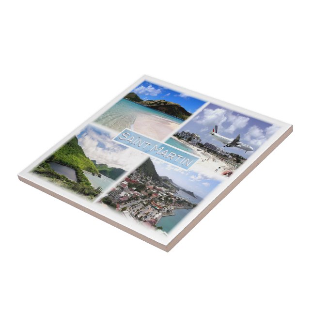 zMF003 SAINT MARTIN, Mosaic, Amerika Kakelplatta (Sidan)