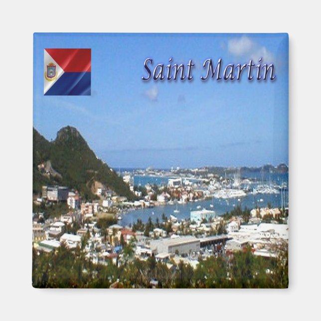 zMF011 SAINT MARTIN, Simpson Bay, Amerika, Fridge Magnet (Framsidan)