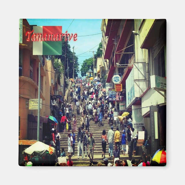 zMG010 TANARIVE, Madagaskar, Afrika, Fridge Magnet (Framsidan)