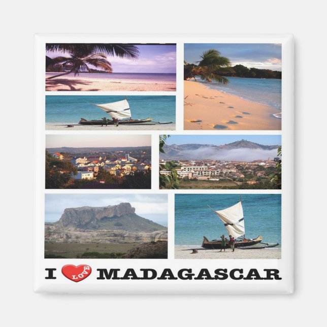 zMG013 MADAGASCAR I Kärlek, Mosaic, Afrika, Fridge Magnet (Framsidan)