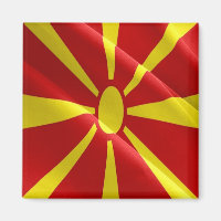 zMK002 NORTH MACEDONIAN som väver FLAGGA Makedonie