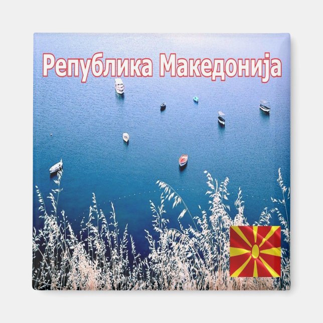 zMK010 Sjö OHRID, NordMakedonien, Fridge Magnet (Framsidan)