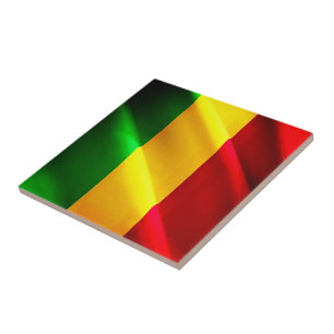 zML002 MALI, Wave Flagga, Afrika Kakelplatta