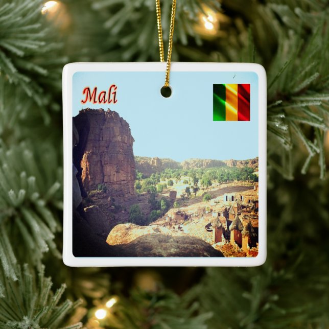 zML005 MALI, Begnimatou, Afrika Julgransprydnad Keramik (Träd)